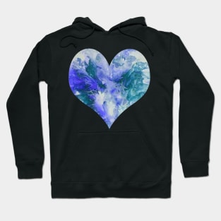 Splash Heart in Purple and Teal Hoodie